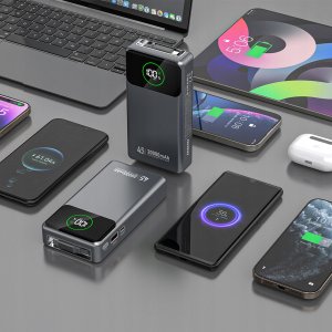 Powerbank Dudao K31 Pro 45W 20000mAh z wbudowanym zwijanym kablem USB-C - szary 15