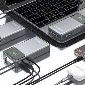 Powerbank Dudao K31 Pro 45W 20000mAh z wbudowanym zwijanym kablem USB-C - szary 3