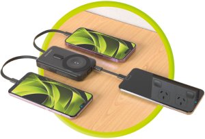 Mobile Origin Wireless Magnetic PowerBank 10000mAh, USB-C and Lightning Cable PB11 2