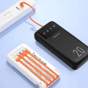 Dudao pojemny powerbank z 3 wbudowanymi kablami 20000mAh USB Typ C + micro USB + Lightning czarny (Dudao K6Pro+) 2