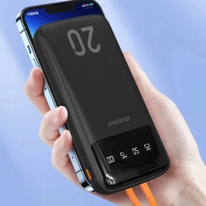 Dudao pojemny powerbank z 3 wbudowanymi kablami 20000mAh USB Typ C + micro USB + Lightning czarny (Dudao K6Pro+) 4
