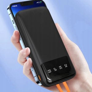 Dudao K6Pro uniwersalny powerbank 10000mAh z kablem USB, USB Typ C, Lightning czarny (K6Pro-black) 2