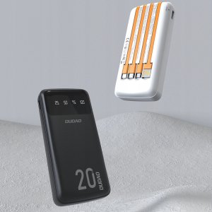 Dudao pojemny powerbank z 3 wbudowanymi kablami 20000mAh USB Typ C + micro USB + Lightning biały (Dudao K6Pro+) 11