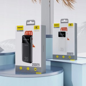 Dudao pojemny powerbank z 3 wbudowanymi kablami 20000mAh USB Typ C + micro USB + Lightning biały (Dudao K6Pro+) 6