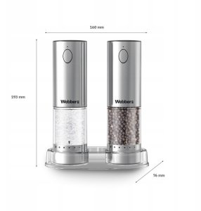 MŁYNEK DO PIEPRZU I SOLI ELEKTRYCZNY AKUMULATOROWY USB MŁYNEK DO SOLI 2 SZT 9