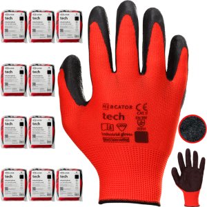 Mercator Rękawice Robocze MERCATOR Tech Red+Black Latex - 120 Par (8 - M) 6