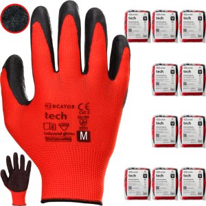 Mercator Rękawice Robocze MERCATOR Tech Red+Black Latex - 120 Par (8 - M) 9