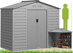 Domek Ogrodowy 213 x 131 x 192 cm Szary 2,43 m PAKO 84H-352V00SR 3