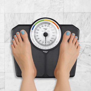 Klasyczna Waga Łazienkowa MECHANICZNA Analogowa do 180 KG CZARNA WEBBER BMI 3