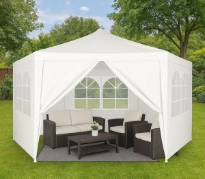Namiot pawilon ogrodowy handlowy 2x2x2 m z oknami biały MultiGarden 7
