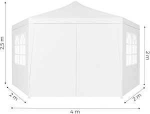 Namiot pawilon ogrodowy handlowy 2x2x2 m z oknami biały MultiGarden 8