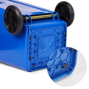 Kosz na śmieci pojemnik 120L kubeł śmietnik niebieski makulatura gumowe koła 9