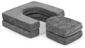 Sofa składana modułowa dla dzieci duża 2-osobowa DIY 10 miękkich poduch tkanina szenilowa - szara ECOTOYS 7
