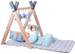 Stojak Drewniany Mata Edukacyjna Gimnastyczna Baby Gym dla Niemowląt ZA5882 3