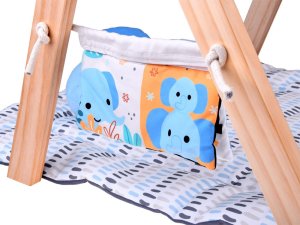 Stojak Drewniany Mata Edukacyjna Gimnastyczna Baby Gym dla Niemowląt ZA5882 8