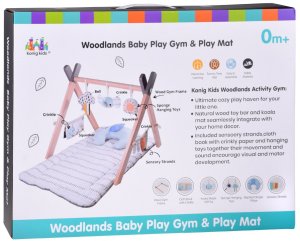 Stojak Drewniany Mata Edukacyjna Gimnastyczna Baby Gym dla Niemowląt ZA5882 10