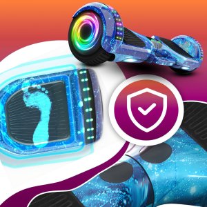 Deskorolka elektryczna Hoverboard z głośnikiem Bluetooth światłem LED ochraniaczami 6.5'' 2