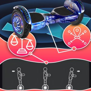 Deskorolka elektryczna Hoverboard z głośnikiem Bluetooth światłem LED ochraniaczami 6.5'' 3