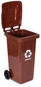 Kosz na śmieci Multistore Zestaw 2 koszy na śmieci pojemniki 2x120L czarny brązowy odpady zmieszane gumowe koła 5