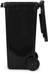 Kosz na śmieci Multistore Zestaw 2 koszy na śmieci pojemniki 2x120L czarny brązowy odpady zmieszane gumowe koła 6