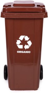 Kosz na śmieci Multistore Zestaw 2 koszy na śmieci pojemniki 2x120L czarny brązowy odpady zmieszane gumowe koła 7