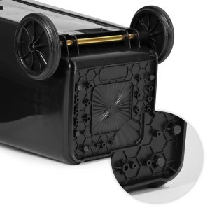 Kosz na śmieci Multistore Zestaw 2 koszy na śmieci pojemniki 2x120L czarny brązowy odpady zmieszane gumowe koła 9