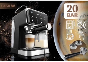 Ekspres do kawy kolbowy spieniacz do mleka 20 bar Berdsen BD-773 czarny 2