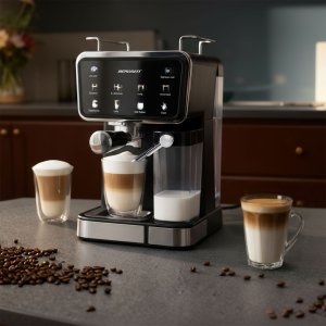 Ekspres do kawy kolbowy spieniacz do mleka 20 bar Berdsen BD-773 czarny 7