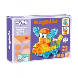 WOOPIE Przezroczyste Magnetyczne Klocki Konstrukcyjne 43 el. 4