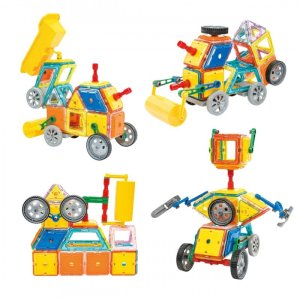 WOOPIE Klocki Magnetyczne 3D Pojazdy Zestaw 80el. 2
