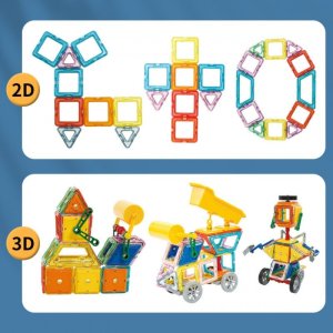 WOOPIE Klocki Magnetyczne 3D Pojazdy Zestaw 80el. 3