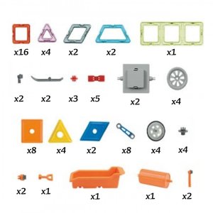 WOOPIE Klocki Magnetyczne 3D Pojazdy Zestaw 80el. 5