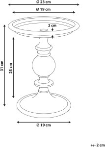 Beliani Świecznik VODNO Metal 31 cm Złoty 3