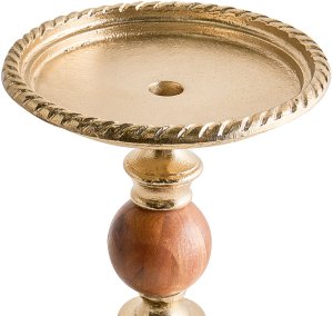 Beliani Świecznik VODNO Metal 31 cm Złoty 4