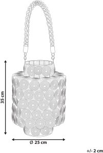 Beliani Lampion MMOJSTIR Metal 35 cm Czarny 3