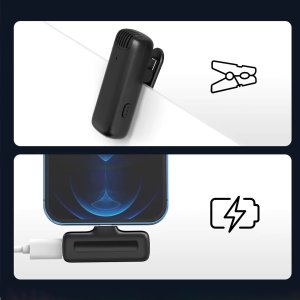 Mikrofon Krawatowy Bezprzewodowy USB-C Bluetooth Pojemnościowy do Telefonu 11