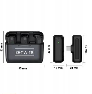 Mikrofon Krawatowy Bezprzewodowy USB-C Bluetooth Pojemnościowy do Telefonu 14
