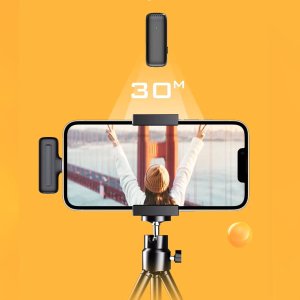 Mikrofon Krawatowy Bezprzewodowy USB-C Bluetooth Pojemnościowy do Telefonu 10