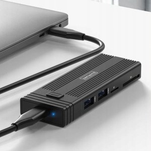 Obudowa na dysk HUB USB-C 7w1 SSD M.2 NVME PCIE SATA SD Adapter Kieszeń M2 Zenwire HUB63 2