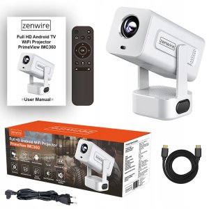 Mini Projektor Przenośny Rzutnik Android 13 WiFi 360 Full HD 4K do Telefonu Zenwire IMC360 13