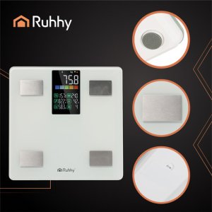 Waga łazienkowa Ruhhy Waga łazienkowa LCD-analityczna biała 20676 9