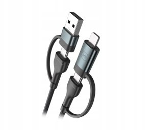 Kabel USB 3MK USB-A + USB-C - USB-C + Lightning 1.2 m Czarny (3MK17470) 2