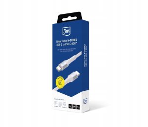 Kabel USB 3MK USB-C - USB-C 1 m Biały (5903108680219) 2