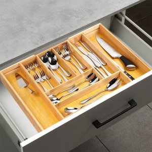 Wkład na Sztućce do Szuflady VILDE Bambus Rozsuwany 35,5-54,5 cm 4
