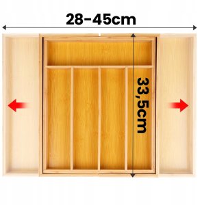 Wkład na Sztućce do Szuflady VILDE Bambus Rozsuwany 35,5-54,5 cm 5