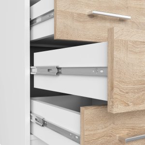 Rašomasis stalas NORE Ana, baltas/ąžuolo spalvos 2