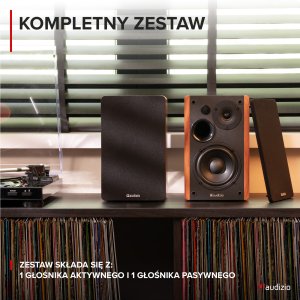 Zestaw aktywnych głośników półkowych KS01 80W, drewno one size 5