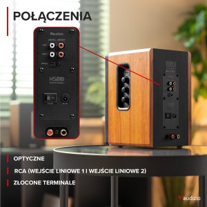 Zestaw aktywnych głośników półkowych KS01 80W, drewno one size 6