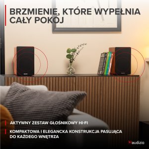 Zestaw aktywnych głośników półkowych KS01 80W, drewno one size 8