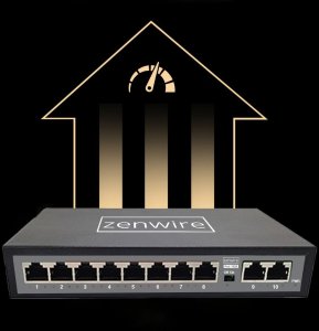 Switch Zenwire Switch Rozdzielacz Portów 10 Portów 8 POE 2 LAN Ethernet RJ45 do Kamer IP 1028 4